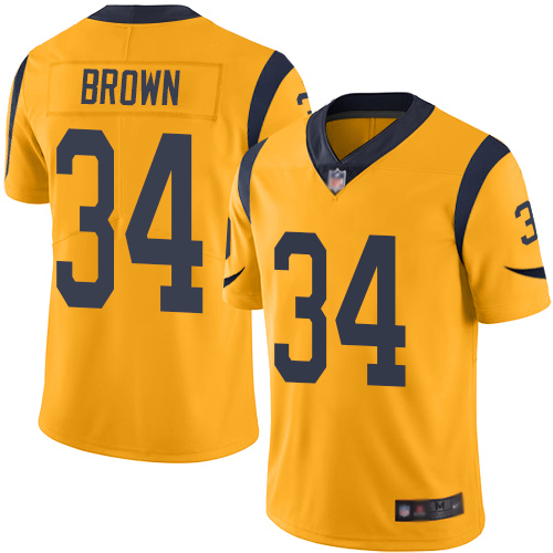 Los Angeles Rams Limited Gold Men Malcolm Brown Jersey NFL Football 34 Rush Vapor Untouchable